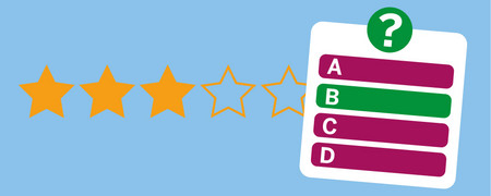 Symbole: Sterne-Bewertung und Quiz  - Link auf: Lernen und Challenges