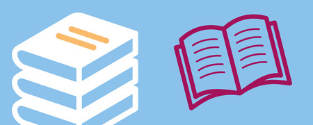 Grafik mit Symbolen für Bücher und Zeitschriften  - Link auf: Publikationen