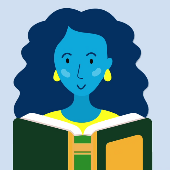 Grafik einer Frau, die ein Buch liest