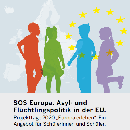 Das Bild zeigt die Silhouetten von vier Schülerinnen und Schülern.