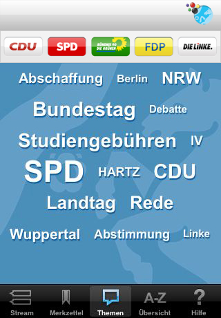 Themenüberblick in der App