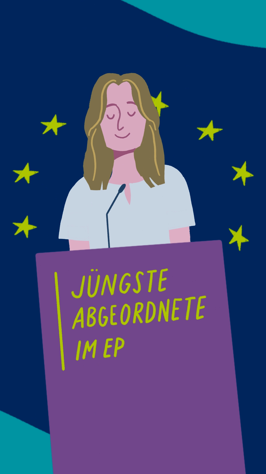 Man sieht die jüngste Abgeordnete im EU-Parlament