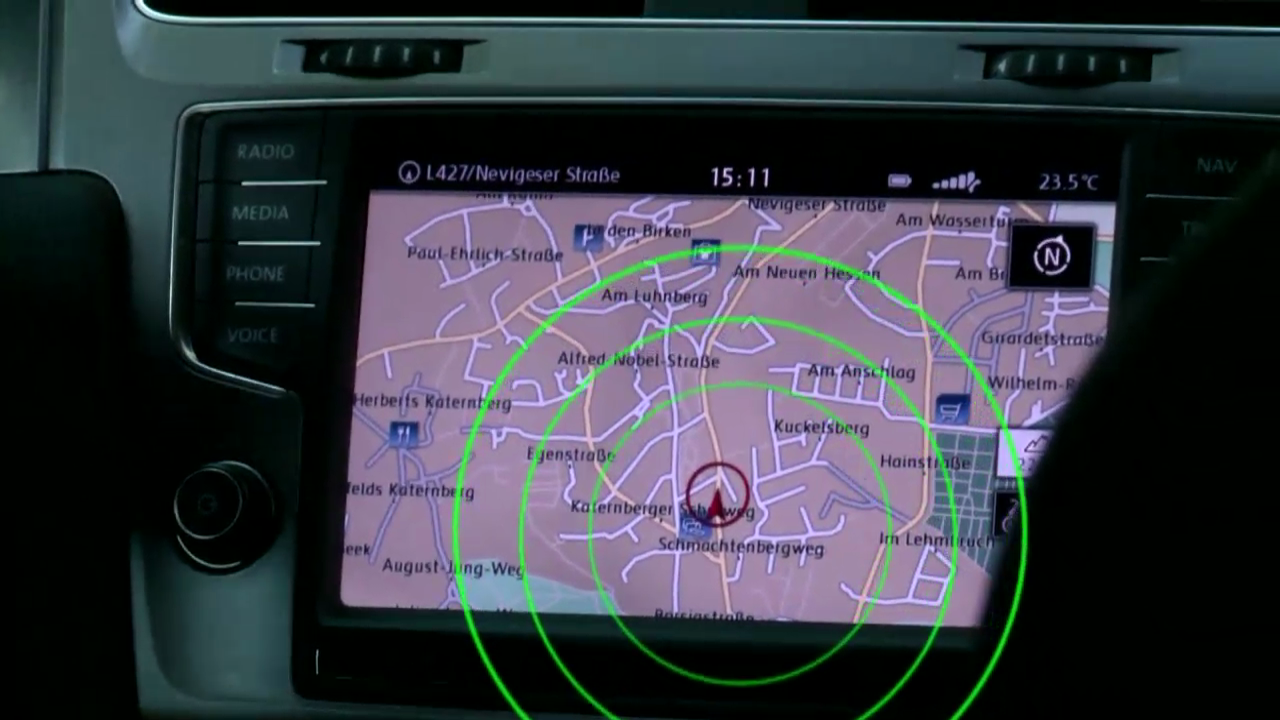 Navigationsgerät mit Route