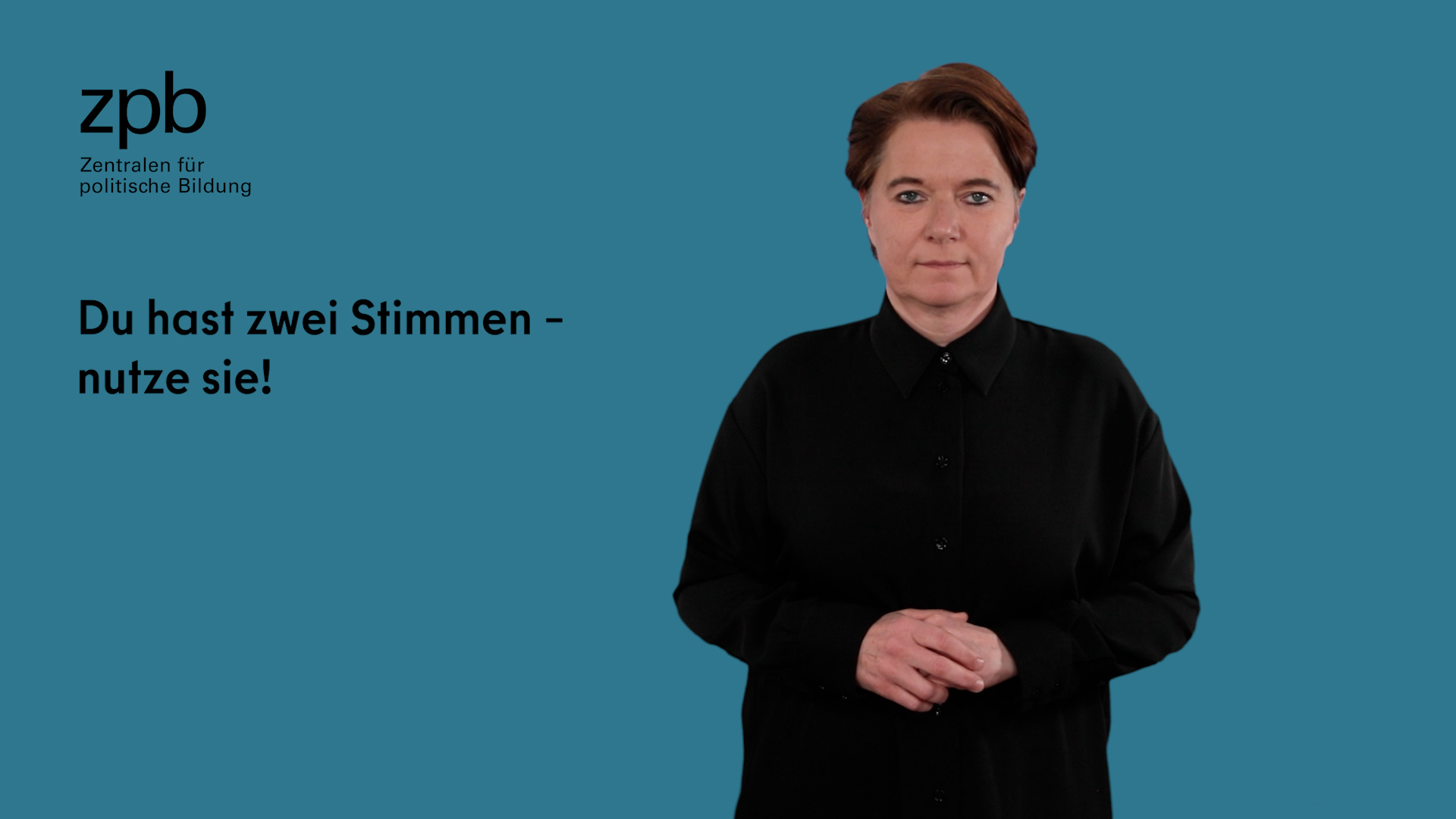 Eine Gebärdensprachdolmetscherin