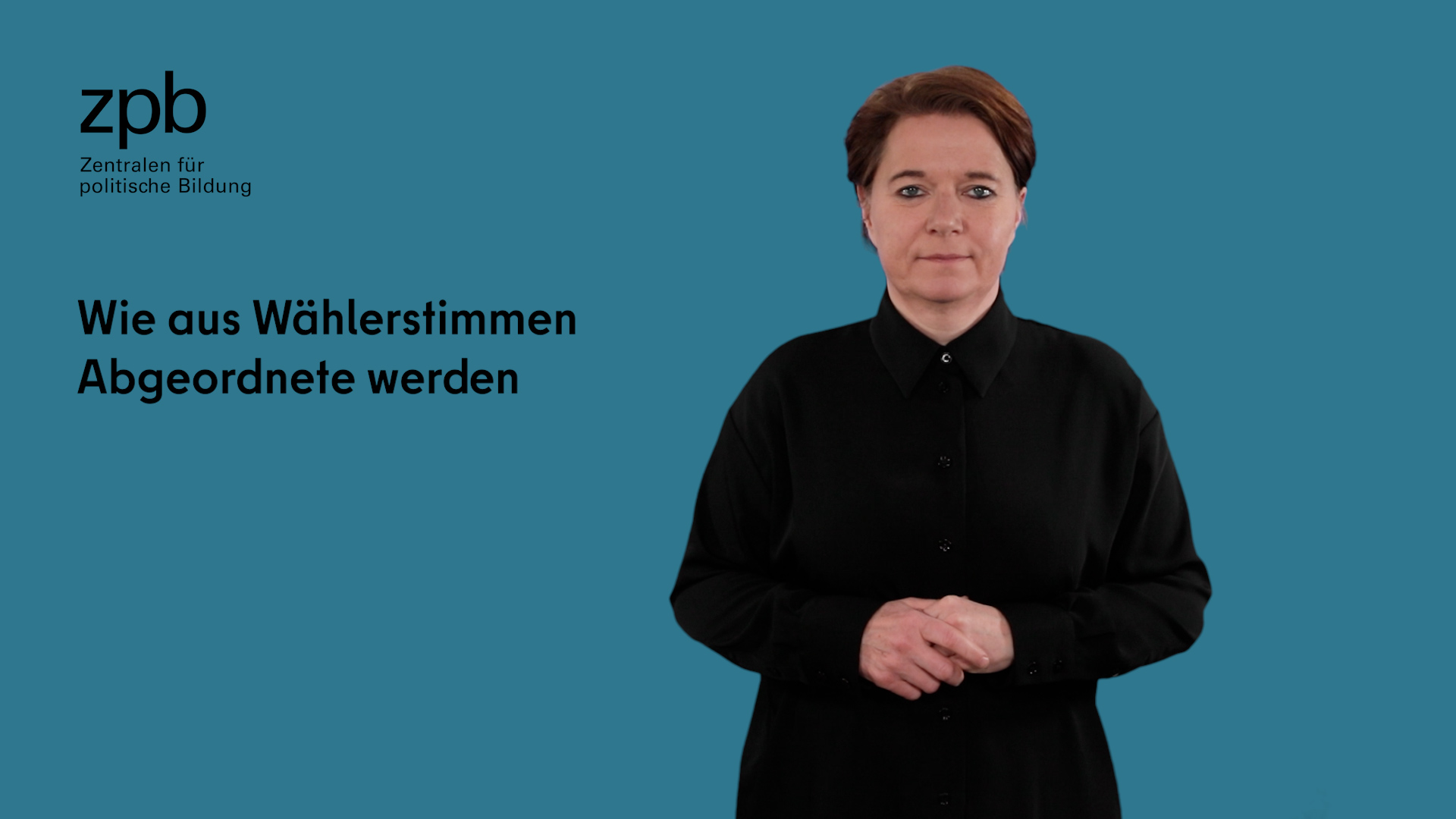 Eine Gebärdensprachdolmetscherin