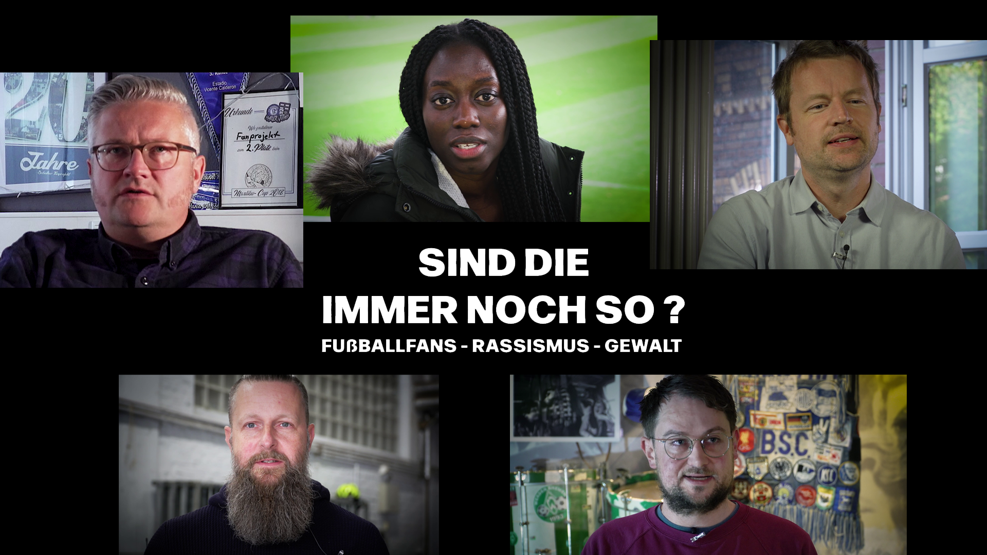 Eine Collage mit Fotos der Expertinnen und Experten aus dem Film und dem Titel des Filmes.